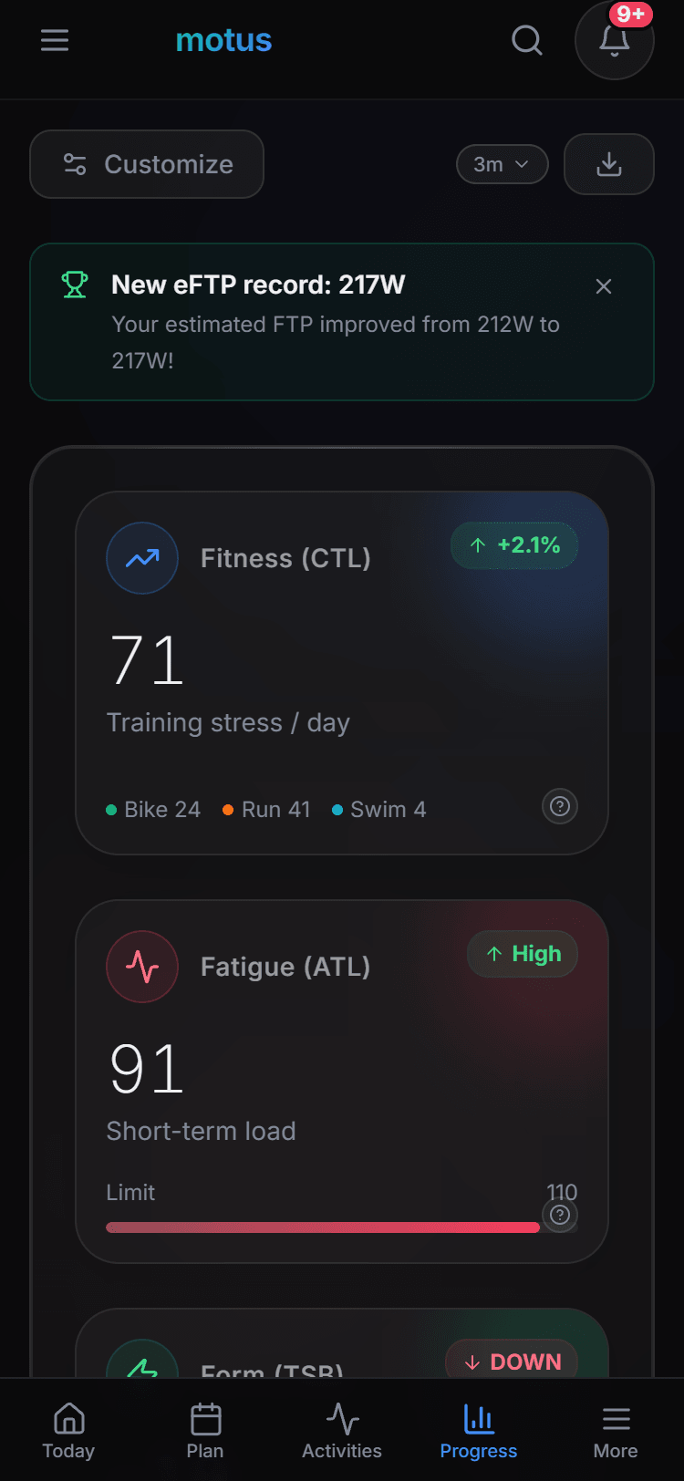 Motus analytics on mobile